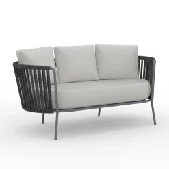 Viadurini in the Garden Gartensofas-Gartensofa aus Edelstahl und Seilrückenlehne - Luxura