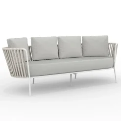 Viadurini in the Garden Gartensofas-Gartensofa aus Edelstahl und Seilrückenlehne - Luxura