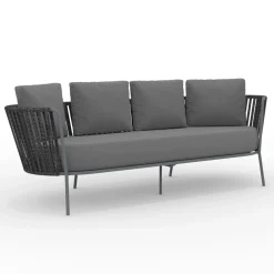 Viadurini in the Garden Gartensofas-Gartensofa aus Edelstahl und Seilrückenlehne - Luxura