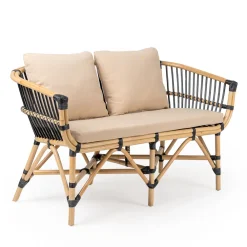 Viadurini in the Garden Gartensofas-Gartensofa aus natürlichem Rattan mit Kissen inklusive - Catelyn