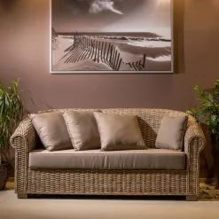 Viadurini in the Garden Gartensofas-Gartensofa aus natürlicher Kubù-Faser mit Kissen - Isildur