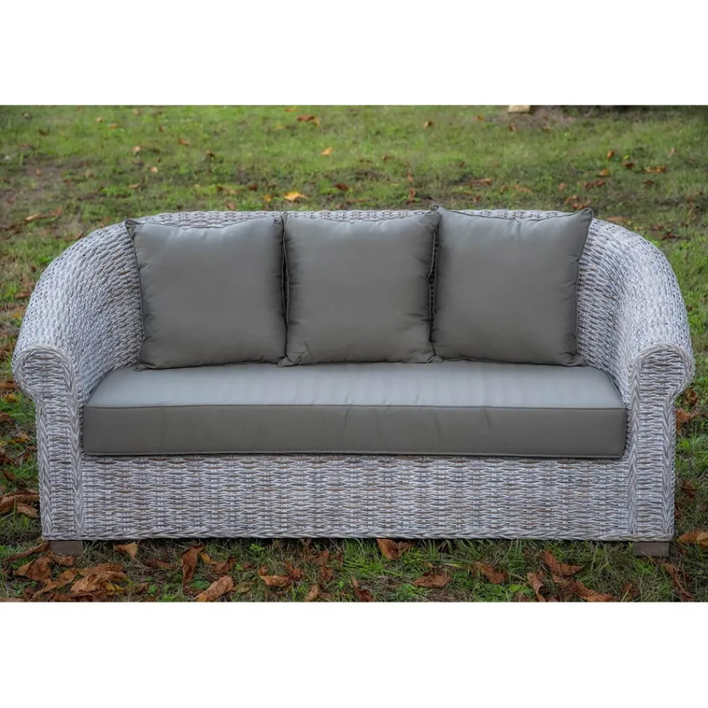 Viadurini in the Garden Gartensofas-Gartensofa aus natürlicher Kubù-Faser mit Kissen - Isildur