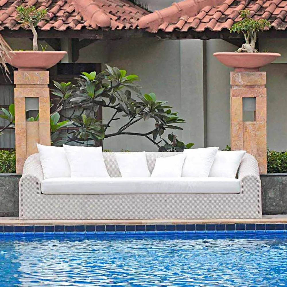 Viadurini in the Garden Gartensofas-Gartensofa groß handgeflochten in modernem Design Cooper