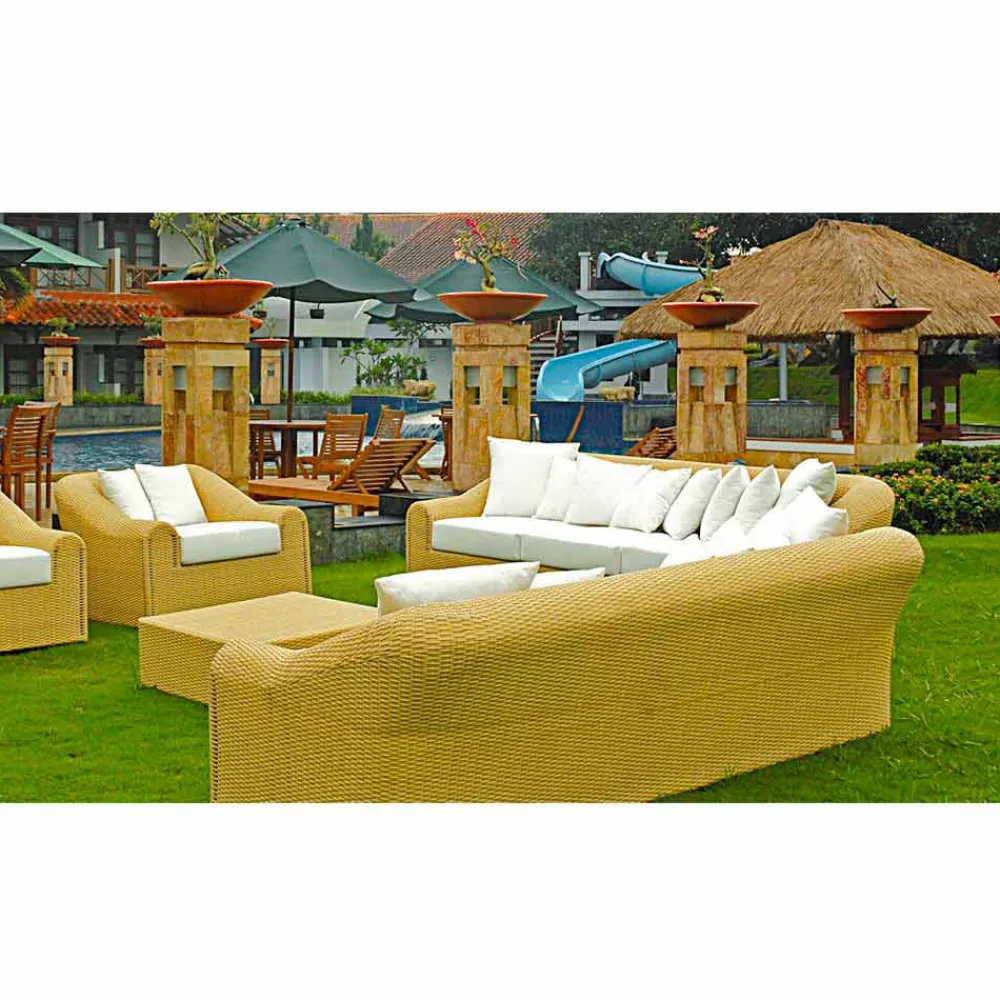 Viadurini in the Garden Gartensofas-Gartensofa groß handgeflochten in modernem Design Cooper