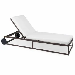 Viadurini in the Garden Sonnenliegen-Gartensonnenliege aus Aluminium, Rädern und liegender Rückenlehne - Julie