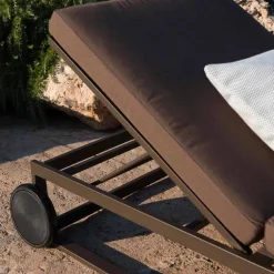 Viadurini in the Garden Sonnenliegen-Gartensonnenliege aus Aluminium, Rädern und liegender Rückenlehne - Julie