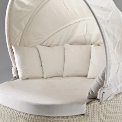 Viadurini in the Garden Sonnenliegen-Garten-Sonnenliege mit Polyrattan-Baldachin - Colin