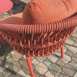 Viadurini in the Garden Metallsessel-Gartenstuhl aus Aluminium, Seil und Marsala oder weißem Stoff - Brise