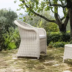 Viadurini in the Garden Metallsessel-Gartenstuhl aus Aluminium- und Polyrattan-Geflecht - Melina