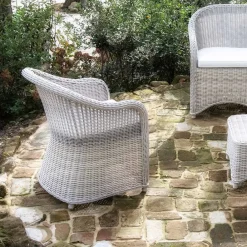 Viadurini in the Garden Metallsessel-Gartenstuhl aus Aluminium- und Polyrattan-Geflecht - Melina