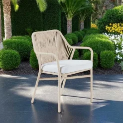 Viadurini in the Garden Metallsessel-Gartenstuhl aus Aluminium und Seilgeflecht - Asteria