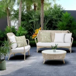 Viadurini in the Garden Metallsessel-Gartenstuhl aus Aluminium und Seilgeflecht - Asteria