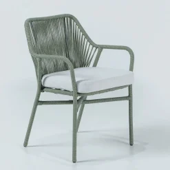 Viadurini in the Garden Metallsessel-Gartenstuhl aus Aluminium und Seilgeflecht - Asteria