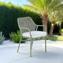 Viadurini in the Garden Metallsessel-Gartenstuhl aus Aluminium und Seilgeflecht - Asteria