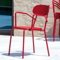 Viadurini in the Garden Gartenstühle Metall-Gartenstuhl aus Metall mit Armlehnen Made in Italy 4 Stück - Pixie