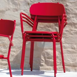 Viadurini in the Garden Gartenstühle Metall-Gartenstuhl aus Metall mit Armlehnen Made in Italy 4 Stück - Pixie