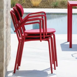 Viadurini in the Garden Gartenstühle Metall-Gartenstuhl aus Metall mit Armlehnen Made in Italy 4 Stück - Pixie