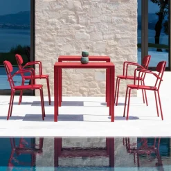 Viadurini in the Garden Gartenstühle Metall-Gartenstuhl aus Metall mit Armlehnen Made in Italy 4 Stück - Pixie