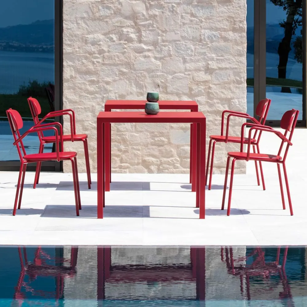 Viadurini in the Garden Gartenstühle Metall-Gartenstuhl aus Metall mit Armlehnen Made in Italy 4 Stück - Pixie