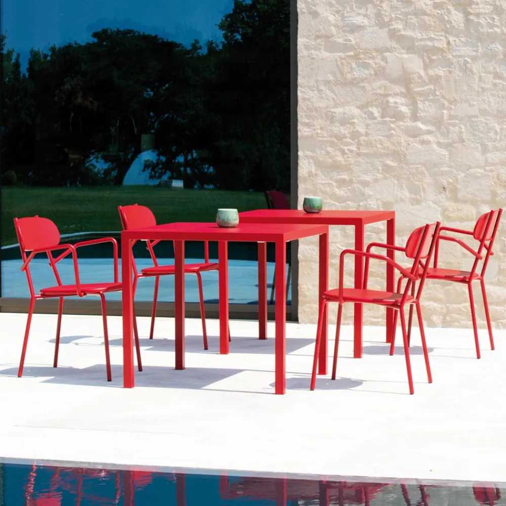 Viadurini in the Garden Gartenstühle Metall-Gartenstuhl aus Metall mit Armlehnen Made in Italy 4 Stück - Pixie