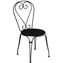 Viadurini in the Garden Gartenstühle Metall-Gartenstuhl aus schwarz lackiertem Eisen mit stapelbarer Struktur - Nacim