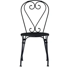 Viadurini in the Garden Gartenstühle Metall-Gartenstuhl aus schwarz lackiertem Eisen mit stapelbarer Struktur - Nacim