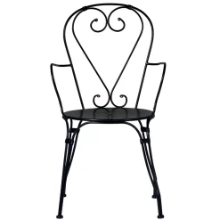 Viadurini in the Garden Gartenstühle Metall-Gartenstuhl aus schwarz lackiertem Eisen mit stapelbarer Struktur - Nacim