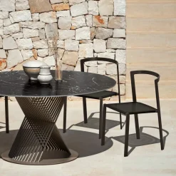 Viadurini in the Garden Gartenstühle Metall-Gartenstuhl aus Textilene und Aluminiumbasis Made in Italy - Milanka