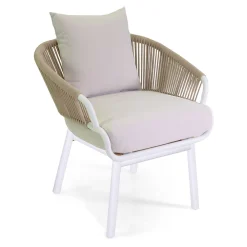 Viadurini in the Garden Metallsessel-Gartenstuhl mit Aluminiumrahmen und Seilen mit Kissen - Zelt