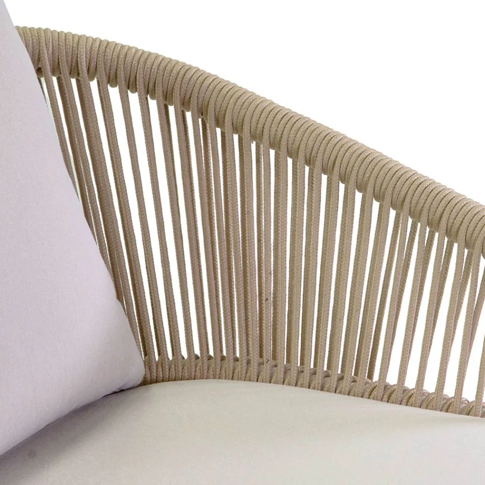 Viadurini in the Garden Metallsessel-Gartenstuhl mit Aluminiumrahmen und Seilen mit Kissen - Zelt