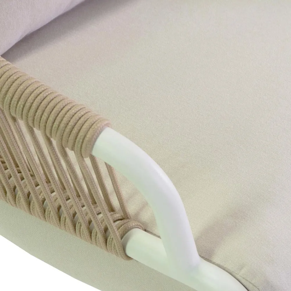 Viadurini in the Garden Metallsessel-Gartenstuhl mit Aluminiumrahmen und Seilen mit Kissen - Zelt