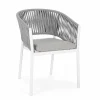 Viadurini in the Garden Gartenstühle Metall-Gartenstuhl mit Armlehnen aus weißem und grauem Aluminium Homemotion - Rubio