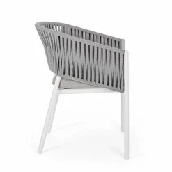 Viadurini in the Garden Gartenstühle Metall-Gartenstuhl mit Armlehnen aus weißem und grauem Aluminium Homemotion - Rubio