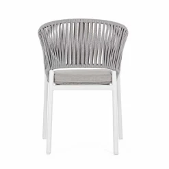 Viadurini in the Garden Gartenstühle Metall-Gartenstuhl mit Armlehnen aus weißem und grauem Aluminium Homemotion - Rubio