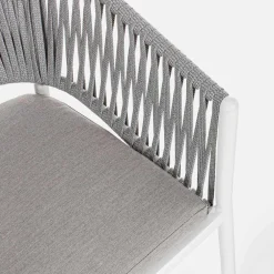 Viadurini in the Garden Gartenstühle Metall-Gartenstuhl mit Armlehnen aus weißem und grauem Aluminium Homemotion - Rubio