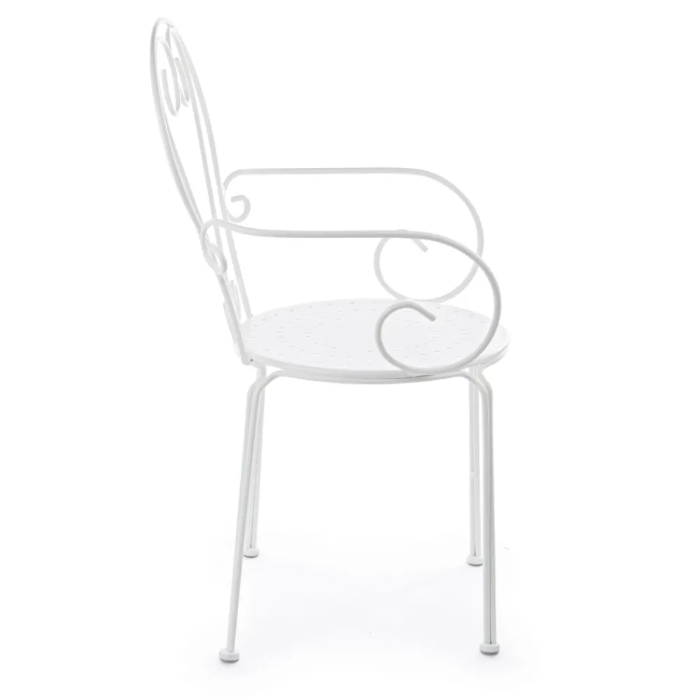 Viadurini in the Garden Gartenstühle Metall-Gartenstuhl mit Armlehnen Shabby Chic Design in Stahl - Charm