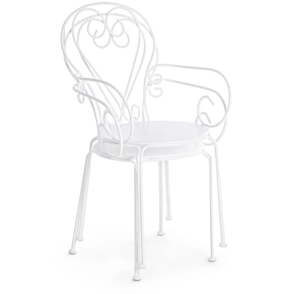 Viadurini in the Garden Gartenstühle Metall-Gartenstuhl mit Armlehnen Shabby Chic Design in Stahl - Charm