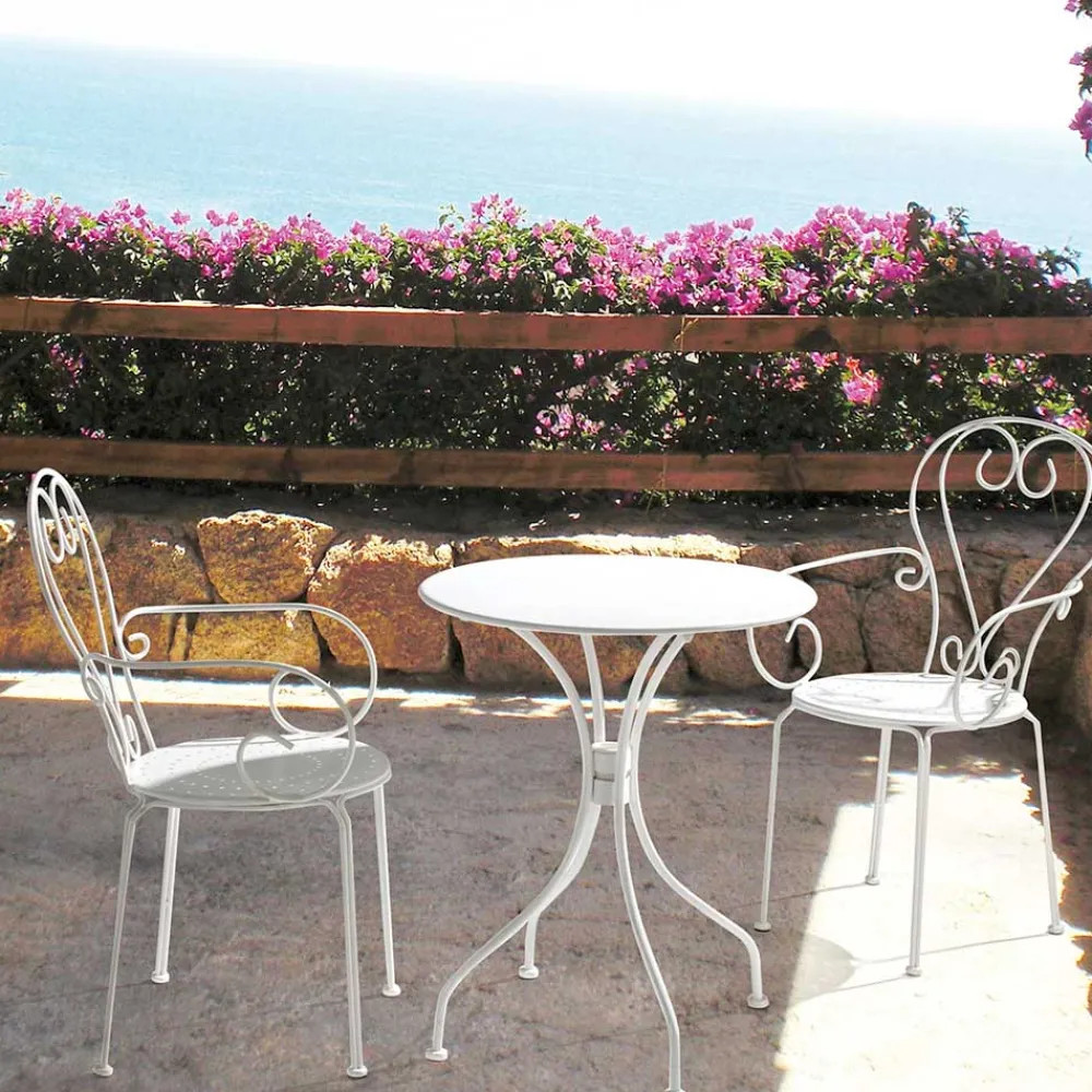 Viadurini in the Garden Gartenstühle Metall-Gartenstuhl mit Armlehnen Shabby Chic Design in Stahl - Charm