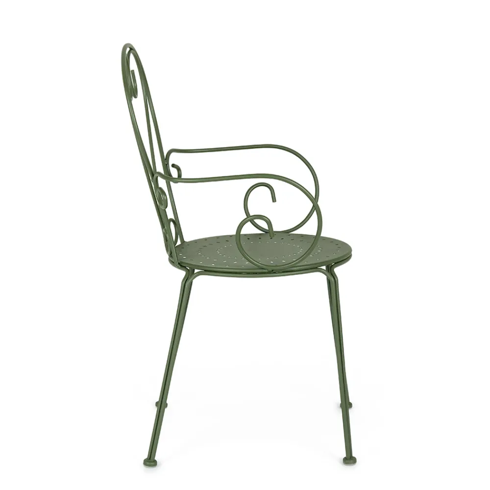 Viadurini in the Garden Gartenstühle Metall-Gartenstuhl mit Armlehnen Shabby Chic Design in Stahl - Charm