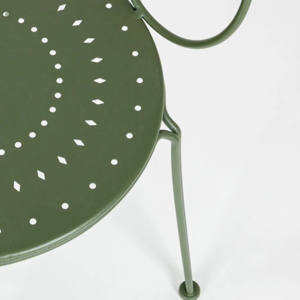 Viadurini in the Garden Gartenstühle Metall-Gartenstuhl mit Armlehnen Shabby Chic Design in Stahl - Charm