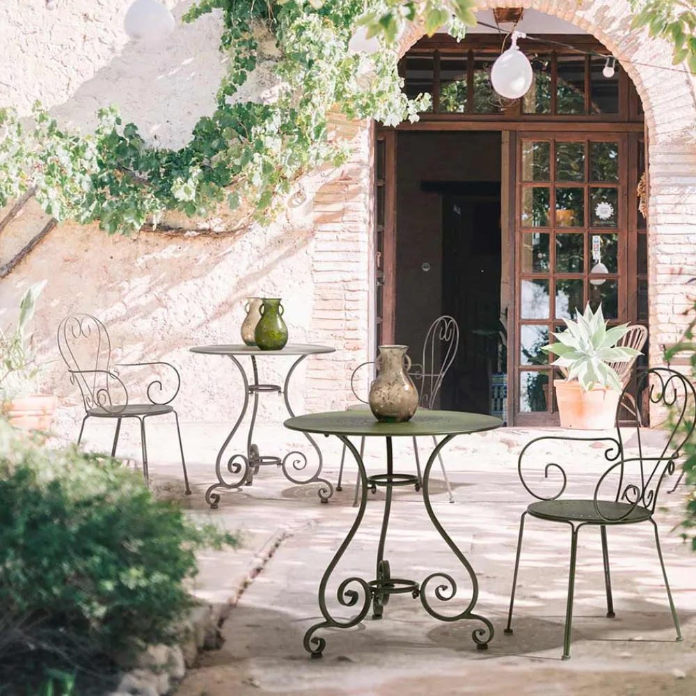 Viadurini in the Garden Gartenstühle Metall-Gartenstuhl mit Armlehnen Shabby Chic Design in Stahl - Charm