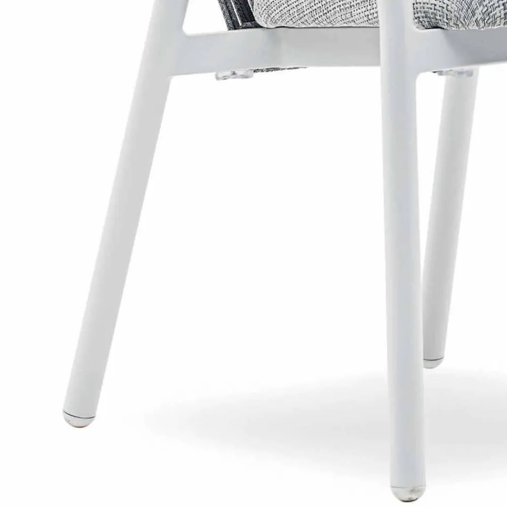 Varaschin Gartenstühle Metall-Gartenstuhl mit Armlehnen Stapelbar gepolstert H 78cm - Smart von