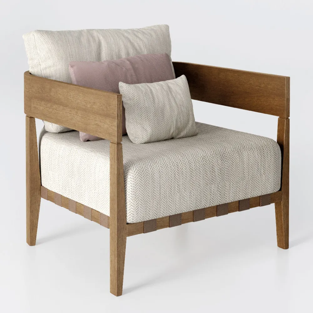 Viadurini in the Garden Holzsessel-Gartenstuhl mit Teakholzrahmen Made in Italy - Briga