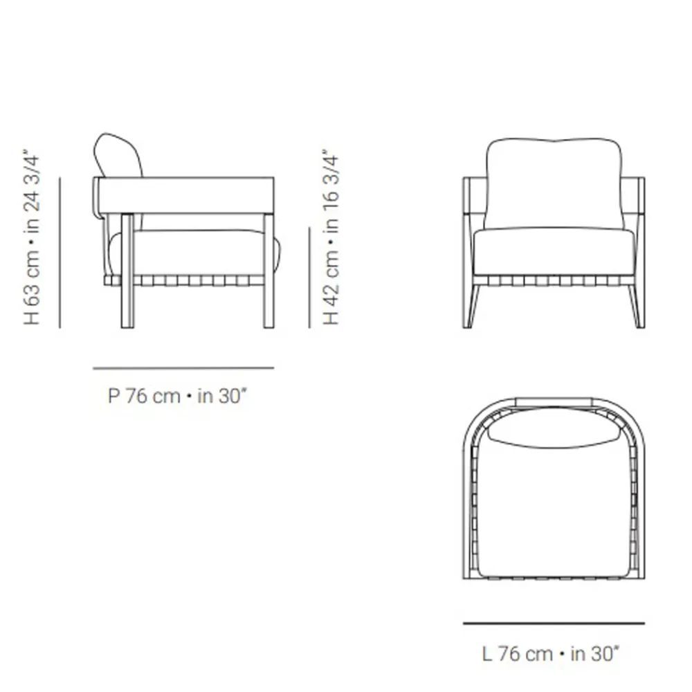 Viadurini in the Garden Holzsessel-Gartenstuhl mit Teakholzrahmen Made in Italy - Briga