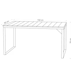 Viadurini in the Garden Gartentische Aus Teakholz-Gartentisch aus massivem Kiefernholz mit Metallfuß - Medino