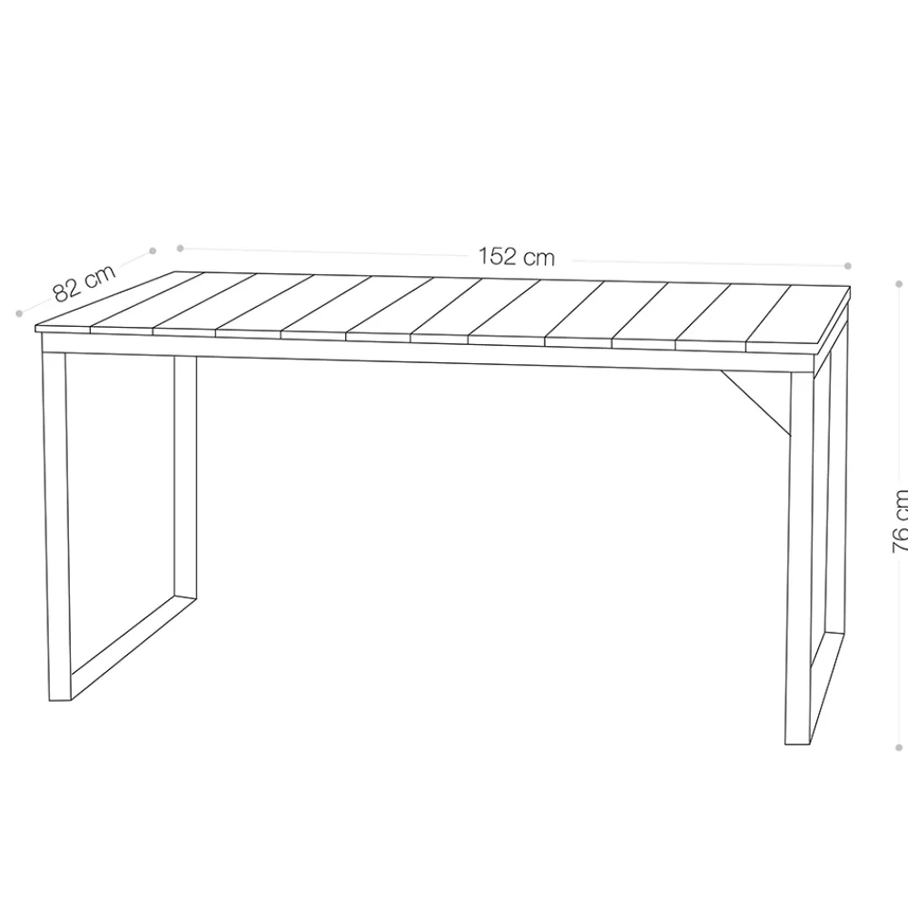 Viadurini in the Garden Gartentische Aus Teakholz-Gartentisch aus massivem Kiefernholz mit Metallfuß - Medino