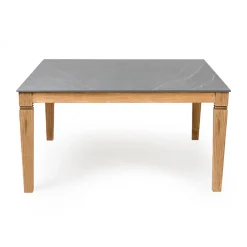 Viadurini in the Garden Gartentische Fest-Gartentisch aus natürlichem Teakholz und Keramikplatte - Artes