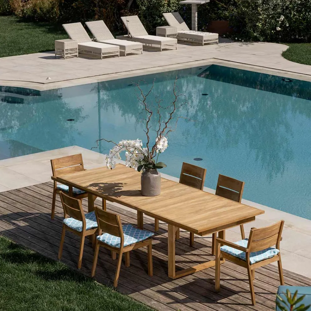 Viadurini in the Garden Gartentische Aus Teakholz-Gartentisch aus Teakholz, ausziehbar auf 270 cm - Marie