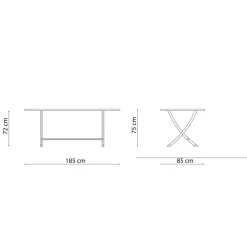 Viadurini in the Garden Gartentische Fest-Gartentisch aus verzinktem Stahl, hergestellt in Italien – Blair