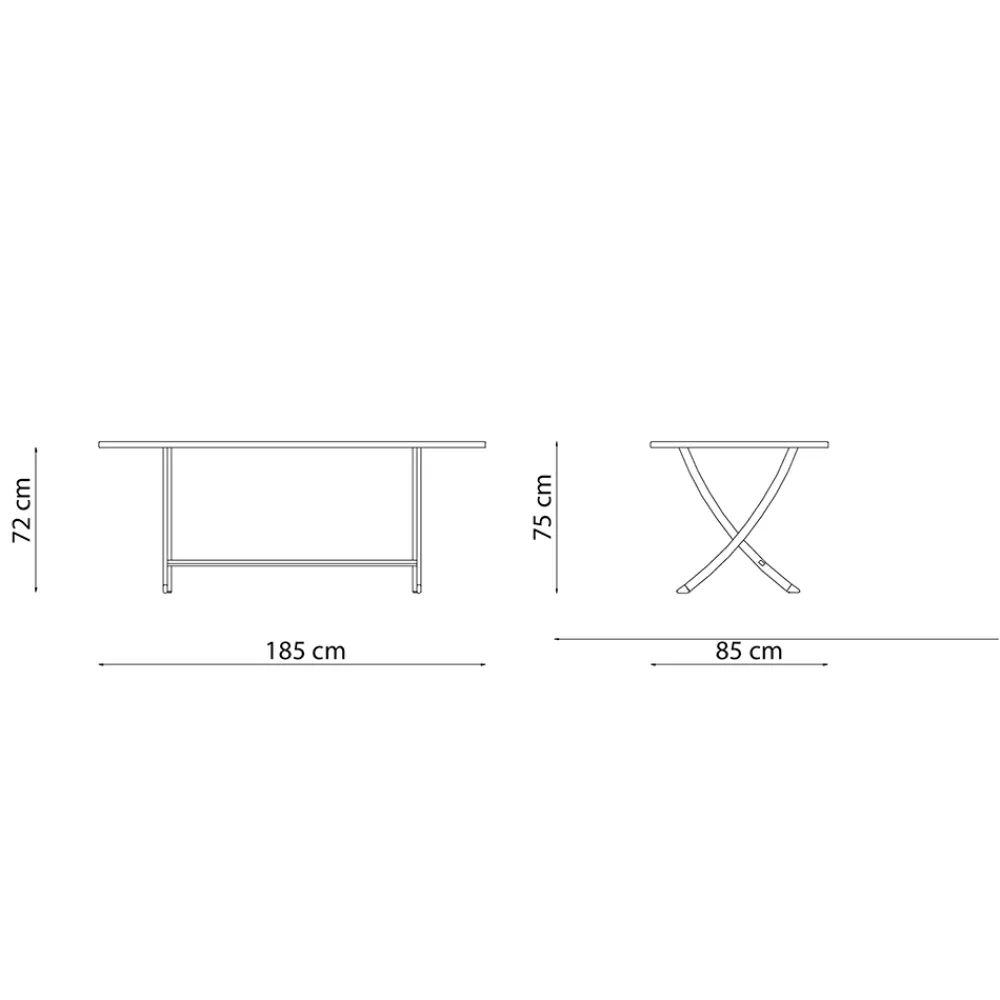 Viadurini in the Garden Gartentische Fest-Gartentisch aus verzinktem Stahl, hergestellt in Italien – Blair